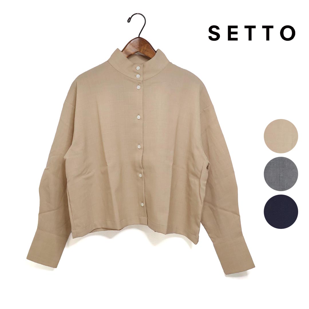 【引き換え証散り散り！】レディース SETTO 書き割り OKKAKE SHIRT 平織り朱夏羊毛 オッカケ プルオーバー 品番：STLS6000