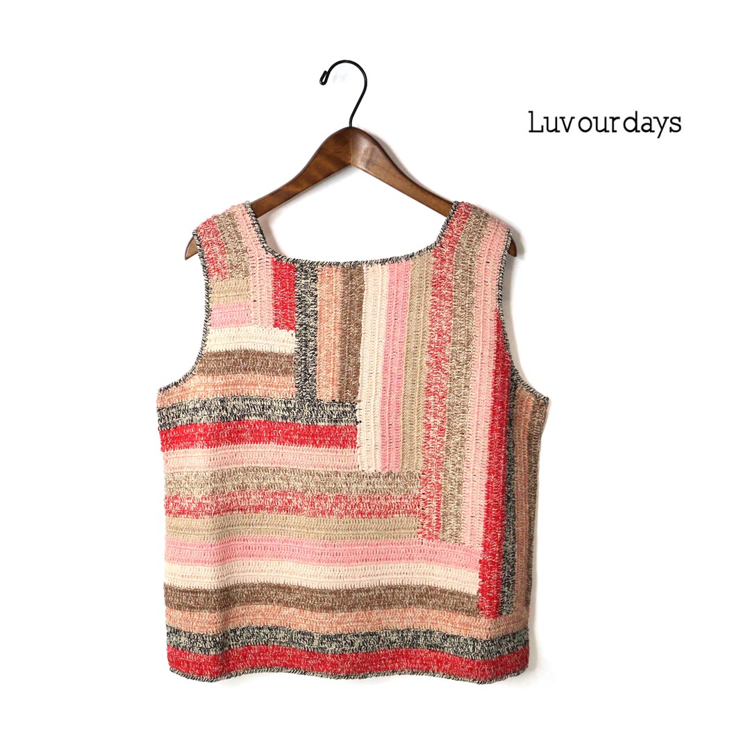 レディース LUV OUR DAYS ラブアワーデイズ HAND CROCHET 2WAY VEST ベスト 品番:LV-KN6106