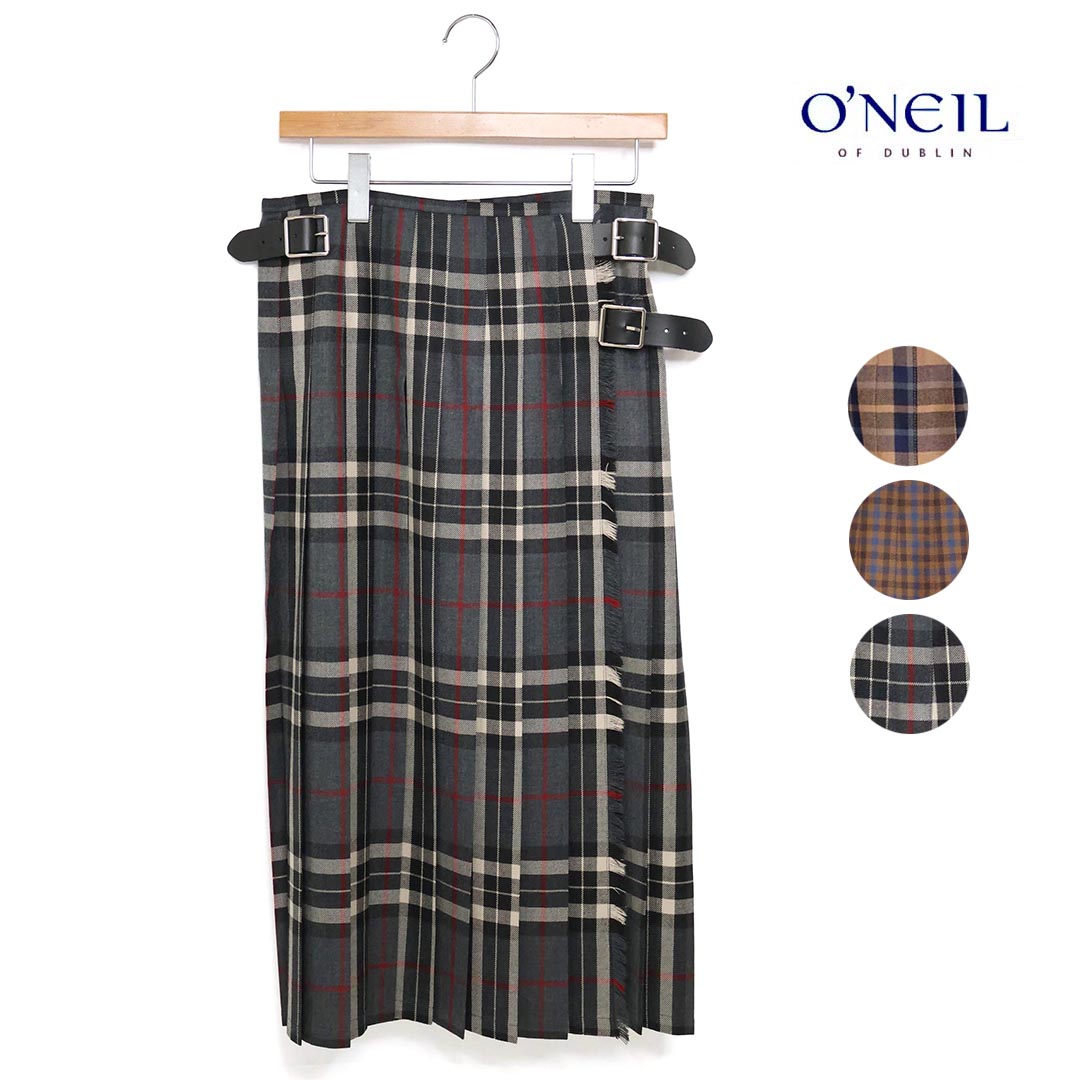 レディース O'NEIL OF DUBLIN オニールオブダブリン ウールプリーツラップスカート 品番：NOD0853 28,600円