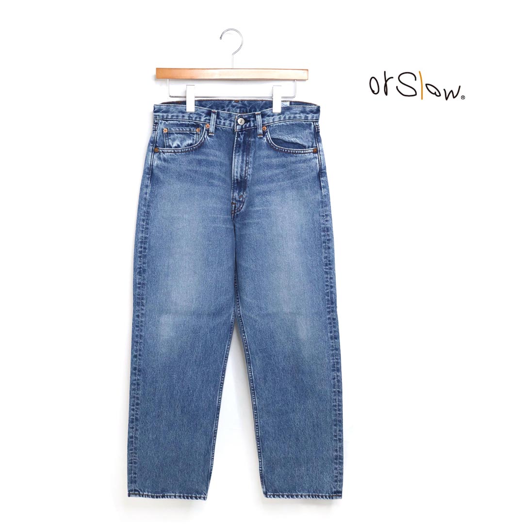 メンズ orSlow オアスロウ ダッズフィットデニムパンツ 95.DENIM USED 品番：01-1010W