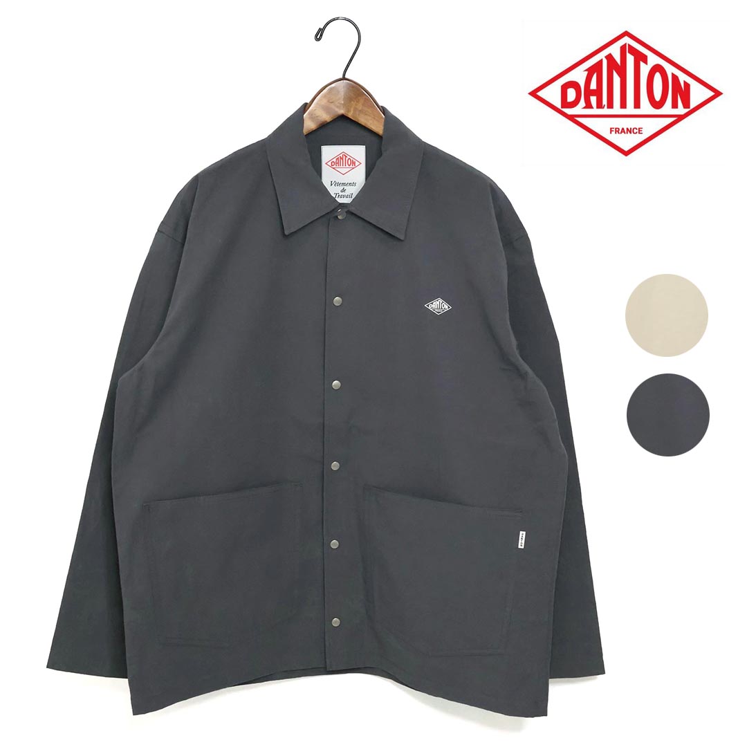 DANTON コットンポプリン　カバーオール　シャツ　ジャケット　メンズ　紺 DANTON コットンポプリン カバーオール シャツ ジャケット メンズ 紺