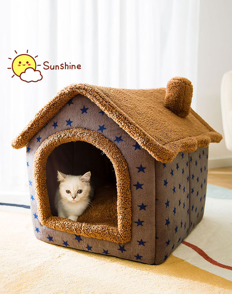 ベッド ドーム型 小型犬 犬ハウス ペットハウス 犬小屋 多用 ペットベッド 犬 コーヒー 犬ベッド 暖かい 三角屋根 猫