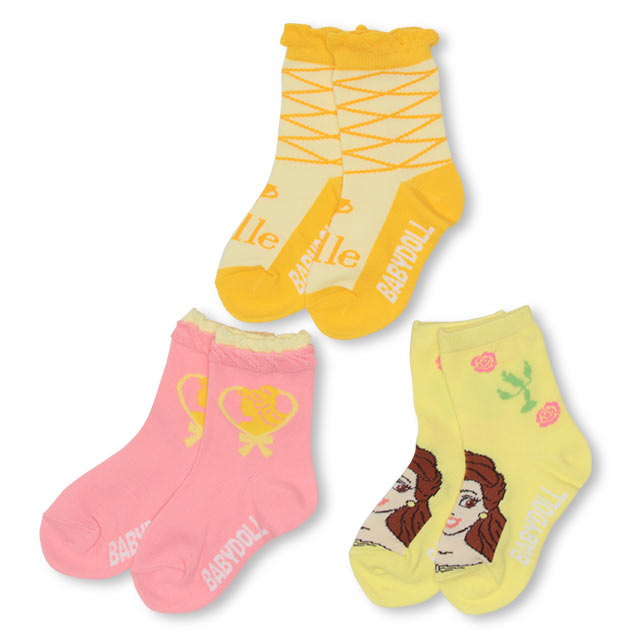 楽天市場 New ディズニー プリンセス クルーソックスセット 3910 Babydoll ベビー キッズ 雑貨 女の子 Disney Collection Babydoll