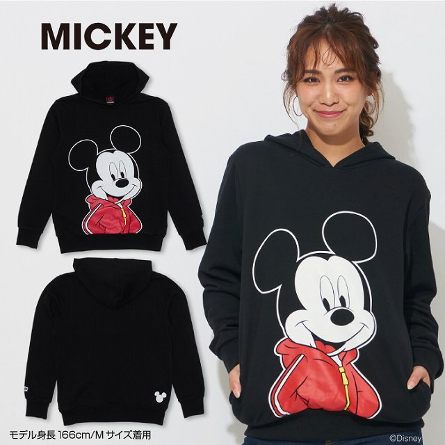 楽天市場 親子お揃い ディズニー Bigフェイス パーカー 4569a ベビードール Babydoll 子供服 大人 ユニセックス 男女兼用 レディース メンズ Disney Collection Babydoll