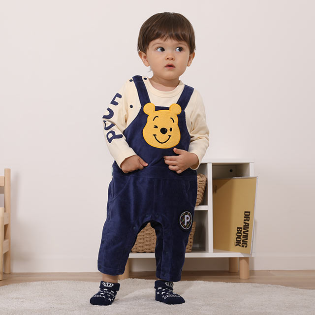 楽天市場 New ディズニー サロペット風 ロンパース 56b ベビードール Babydoll 子供服 ベビー キッズ 男の子 女の子 Disney Collection Babydoll