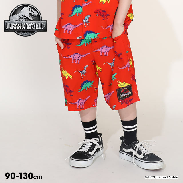 【30％OFF サマーSALE】 ジュラシックパーク 総柄ハーフパンツ 0377K （トップス別売） ベビードール BABYDOLL 子供服 ベビー キッズ 男の子 女の子 ジュラシック・パーク 恐竜 グッズ ジュラシックワールド セール画像