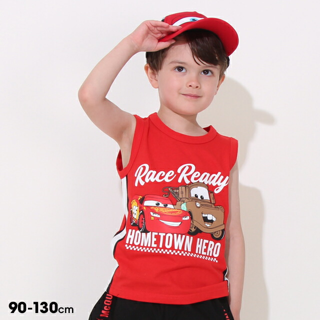 【S10】 ディズニー カーズ サイド切り替えタンクトップ 0514K 綿100％ ベビードール BABYDOLL 子供服 ベビー キッズ 男の子 女の子 DISNEY画像