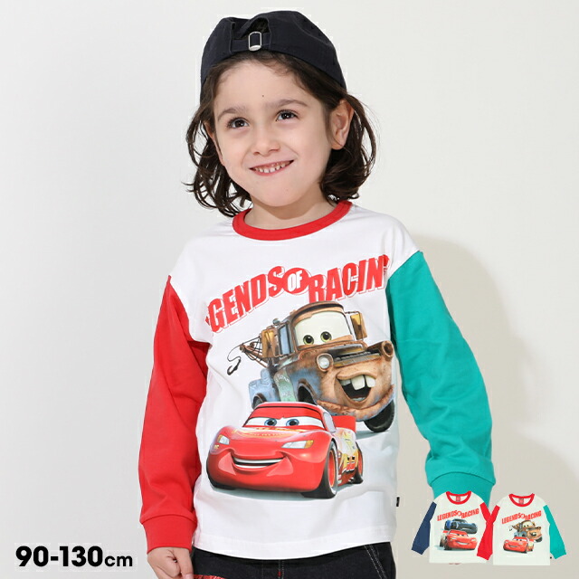 2/2まで 【S50】 通販限定サイズあり ディズニー カーズ 切替ロンT 0722K ベビードール BABYDOLL 子供服 ベビー キッズ 男の子 女の子 DISNEY 90 100 110 120 130画像