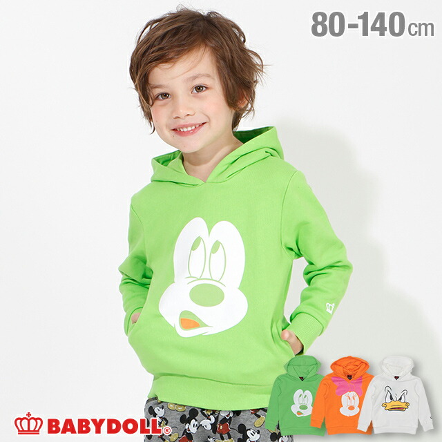 楽天市場 S50 ディズニー フェイス パーカー 4442k ベビードール Babydoll 子供服ベビー キッズ 男の子 女の子 Disney Collection Babydoll
