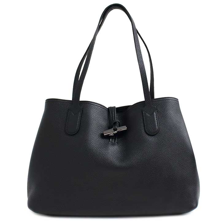 超歓迎品質のいいのトートバッグ ロンシャン Longchamp トートバッグ ロゾ Roseau レザー 本革 ブラック 黒 Noir ロゾ Roseau 送料無料 2686 バッグ 小物 ブランド雑貨 ロンシャン Longchamp 新品 レディースバッグ ブランドステーション B5サイズ対応