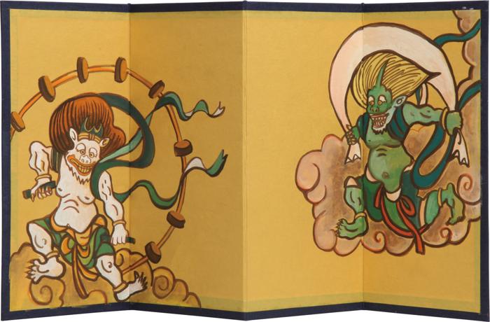 楽天市場】【肉筆美術金屏風】野口雅宝作 金彩鳳凰絵二曲屏風【全国