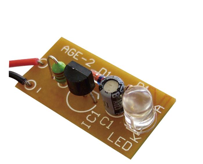 1.5V白色LED点灯キット 86867 LEDキット 白色LED 1.5V電池 工作キット 電子工作 DIYキット 小型LED 省電力LED 点灯回路 回路図画像