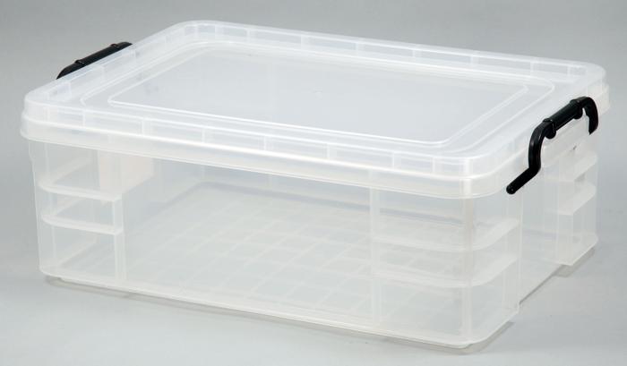 セーフティBOX 4型 8442 クリア 透明 プラボックス プラスチックボックス 収納ボックス パーツボックス オフィス用品 収納用品 小物入れ スタッキング