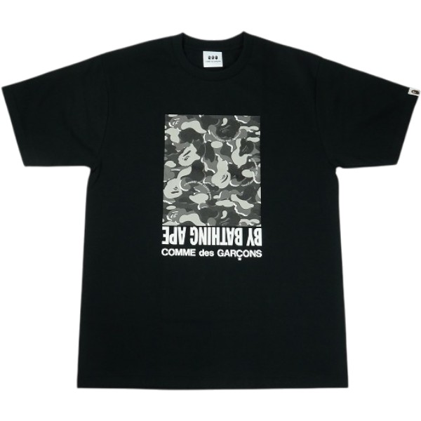 A BATHING APE ア ベイシング エイプ  ×COMME des GARCONS CAMO BOX TEE BLACK 大阪バス発着場押さえるプルオーバー 黒 Size 【L】 【新古品・未当て嵌める品】 30007489