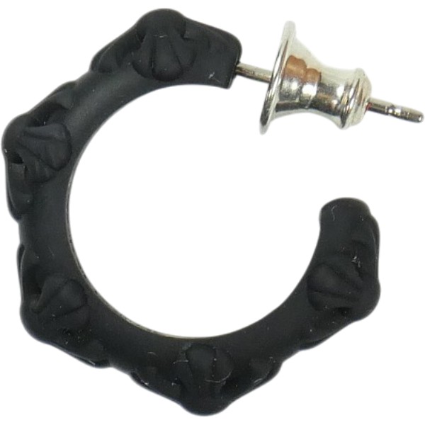 CHROME HEARTS クロム・ハーツ CH Cross SINGLE Hoop Earring Black ピアス 黒 Size 【無償性】 【新古品・未当て嵌める品】 30008793