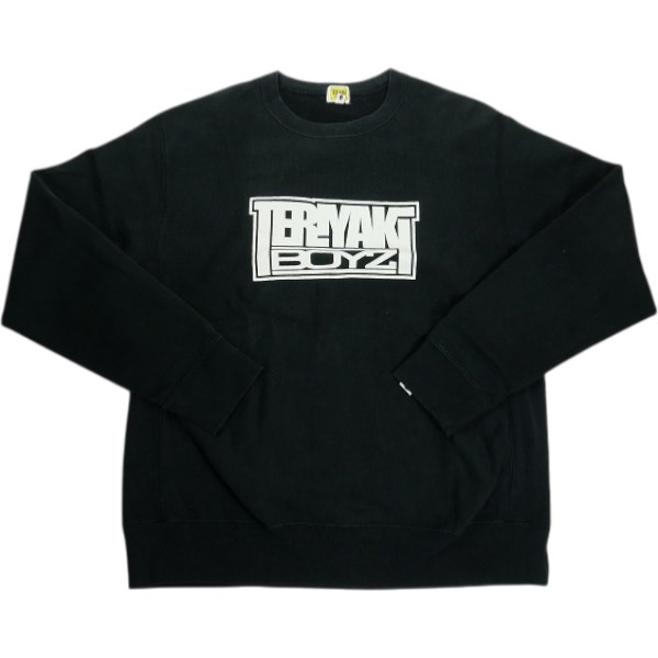 A BATHING APE ア ベイシング エイプ ×TERIYAKIBOYS CREWNECK SWEATSHIRT BLACK クルーネックスウェット 黒 Size 【M】 【中古品-好いたらしい】 20838150