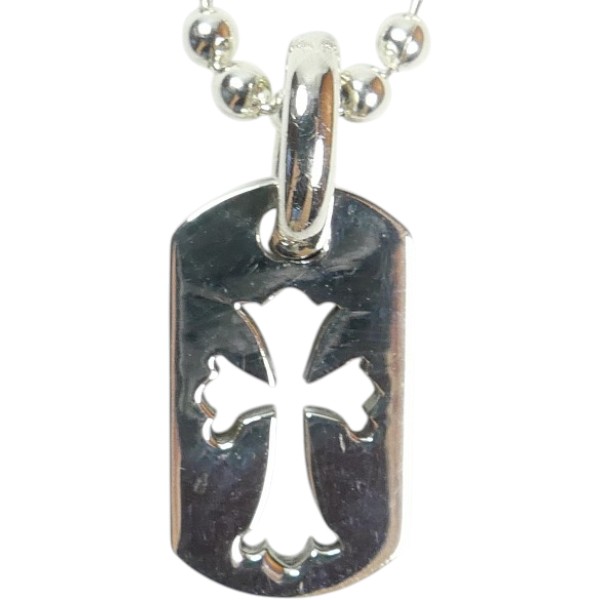 CHROME HEARTS クロム・ハーツ D TAG SML CO CRS カットアウトクロスドッグタグネックレス 銀 Size 【無償性】 【新古品・未当て嵌める品】 30007540