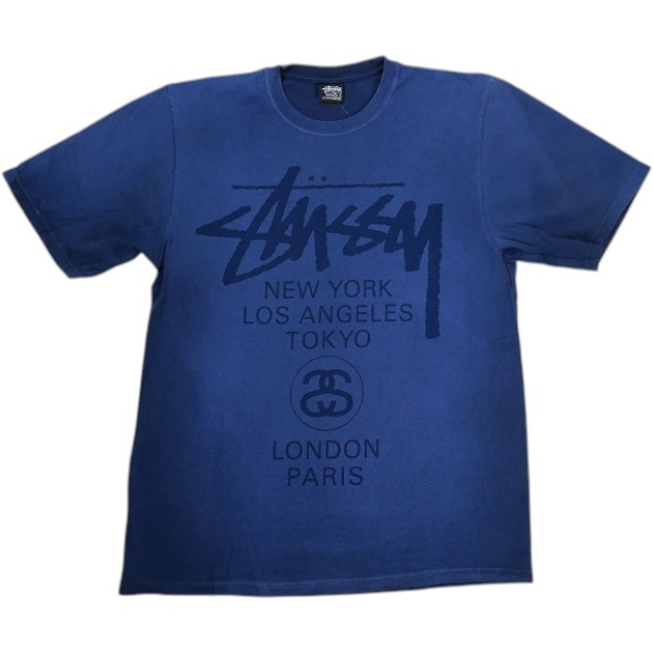 STUSSY ステューシー WORLD TOUR SUN FADE TEE FADED NAVY Tシャツ 紺 Size 【L】 【新古品・未使用品】 30008692|ブランド古着の買取販売STAY246