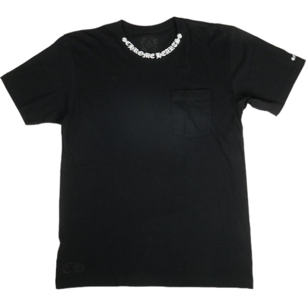 CHROME HEARTS クロム・ハーツ NECK LOGO POCKET S/S T-SHIRT BLACK/WHITE ティーシャツ 黒 Size 【XL】 【新古品・未当てはめる品】 30006933