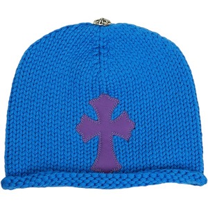 CHROME HEARTS クロム・ハーツ CROSS PATCH CASHMERE BEANIE BLUE カシミアビーニー 青 Size 【無償性】 【新古品・未当て嵌める品】 20833436