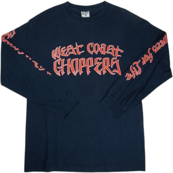 VINTAGE ヴィンテージ West Coast Choppers ウェストコーストチョッパーズ Name Print LS Tee ロンT 紺 Size 【L】 【中古品-似つかわしい】 30008018