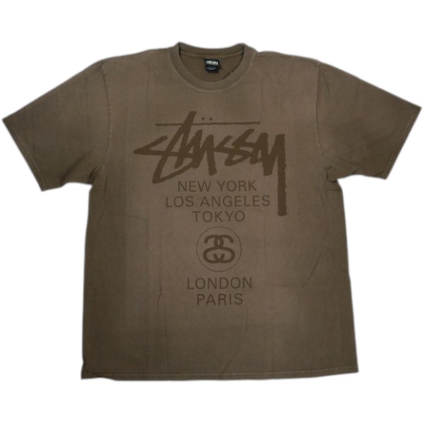 STUSSY ステューシー WORLD TOUR SUN FADE TEE FADED BROWN ティーシャツ 茶 Size 【S】 【新古品・未当て嵌める品】 30008696