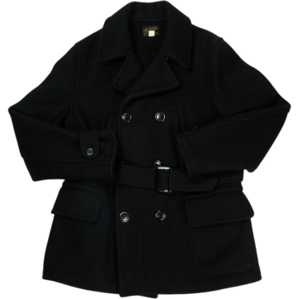 At Last ＆ Co アッ企業結合/BUTCHER PRODUCTS ブッチャープロダクツ LOT644 D.BREAST WOOL COAT 羊毛厚地の外套 上衣 黒 Size 【42】 【中古品-好いたらしい】 30009321
