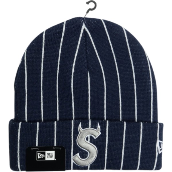 SUPREME シュプリーム 26SS New Era Devil S Logo Beanie Stripe Sロゴビーニー 紺 Size 【無償性】 【新古品・未当て嵌める品】 20839287