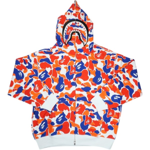 A BATHING APE ア ベイシング エイプ SEOUL CAMO SHARK FULL ZIP HOODIE RED/BLUE 韓国制限事項シャークパーカー マルチ Size 【M】 【新古品・未当て嵌める品】 30008121