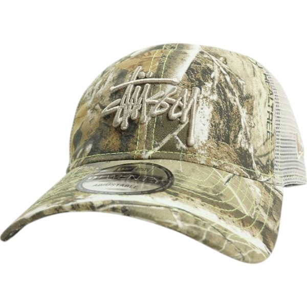 STUSSY ステューシー ×NEW ERA 9TWENTY ベーシック TRUCKER Real Tree Edge メッシュ旗がしら ベージュ Size 【無償性】 【新古品・未当てはめる品】 30008700