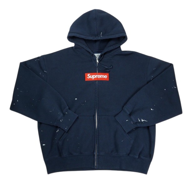 SUPREME シュプリーム ×MM6 Maison Margiela 26SS Box Logo Zip Up Hooded Sweatshirt Navy ボックスロゴジップパーカー 紺 Size 【M】 【新古品・未当て嵌める品】 20839163