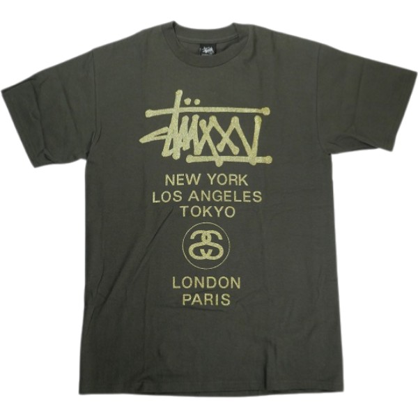 SUPREME シュプリーム 25周年記念World Tour Tee Tシャツ チャコール Size 【M】 【中古品-ほぼ新品】 20839221
