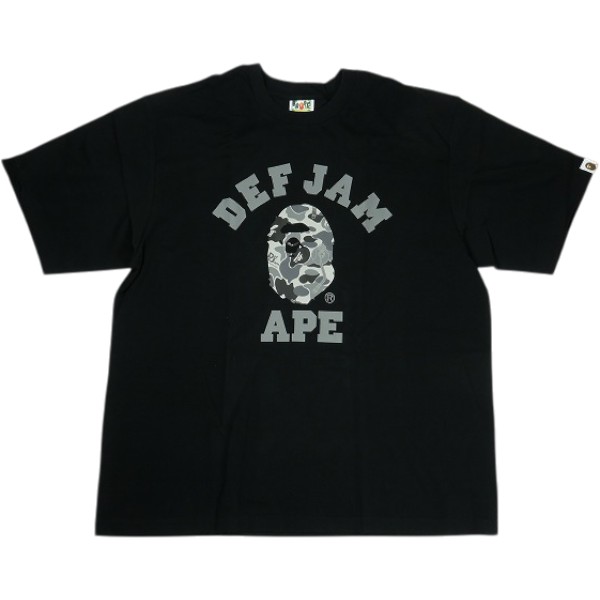A BATHING APE ア ベイシング エイプ ×DEFJAM CAMO COLLEGE RELAXED FIT TEE BLACK/SILVER プルオーバー 黒 Size 【XL】 【新古品・未当て嵌める品】 20840654