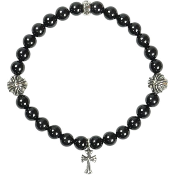CHROME HEARTS クロム・ハーツ BRCLT BEAD CH CROSS 6MM BLACK 腕輪 黒 Size 【無償性】 【新古品・未当てはめる品】 30008828