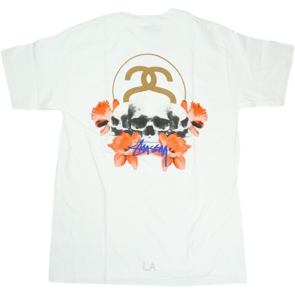 STUSSY ステューシー 00 Chanel Logo Skull Flower Tee White ロサンゼルス限定Tシャツ 白 Size 【M】 【新古品・未使用品】 30005638｜ブランド古着の買取販売STAY246