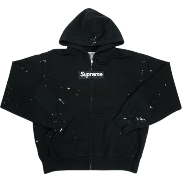SUPREME シュプリーム ×MM6 Maison Margiela 26SS Box Logo Zip Up Hooded Sweatshirt Black ボックスロゴジップパーカー 黒 Size 【XL】 【新古品・未当て嵌める品】 30006076