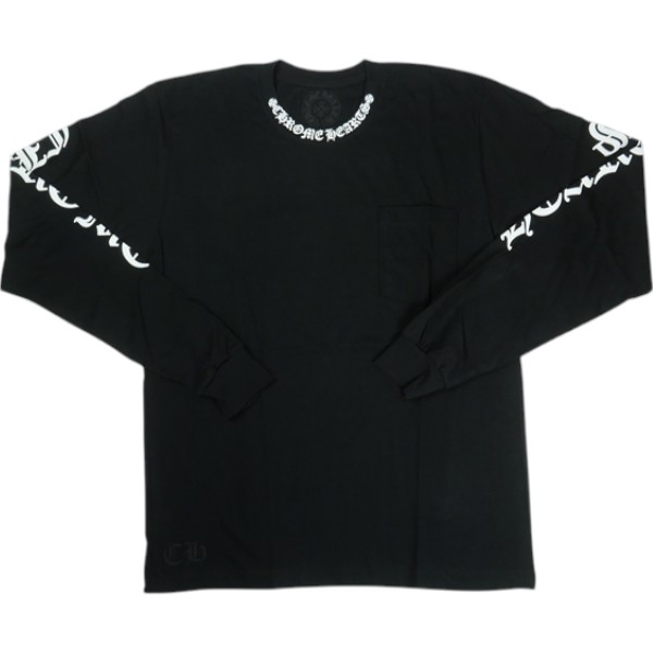CHROME HEARTS クロム・ハーツ NECK LOGO LS T-SHIRT BLACK/WHITE ロンT 黒白 Size 【XL】 【新古品・未使用品】 30006861|ブランド古着の買取販売STAY246