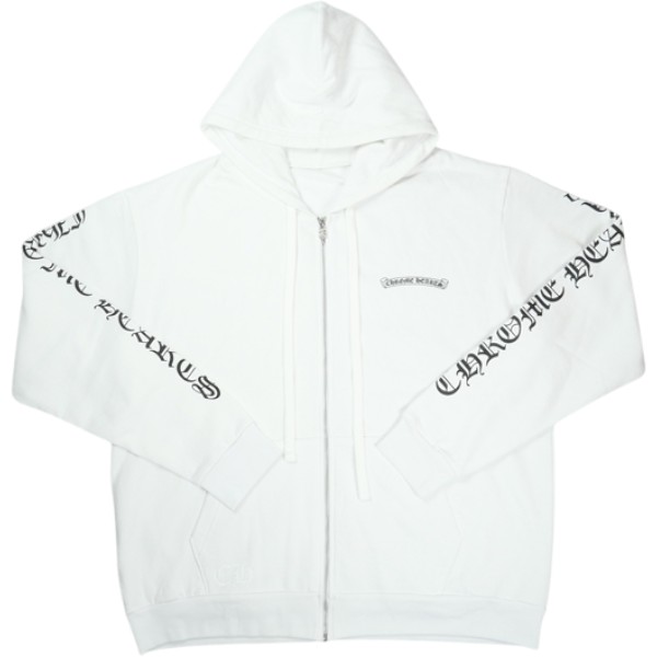 CHROME HEARTS クロム・ハーツ SCROLL FULL ZIP HOODIE WHITE ジップパーカー 白 Size 【L】 【新古品・未当てはめる品】 30006600