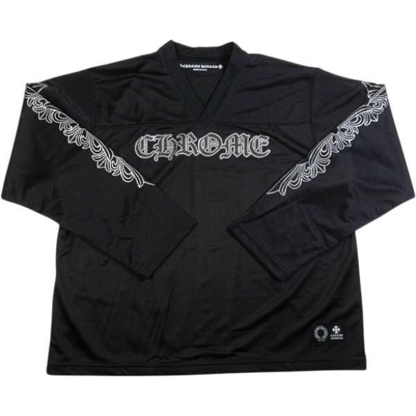 CHROME HEARTS クロム・ハーツ MESH WARM UP JERSEY BLACK メッシュロンT  黒 Size 【L】 【新古品・未当て嵌める品】 30006616