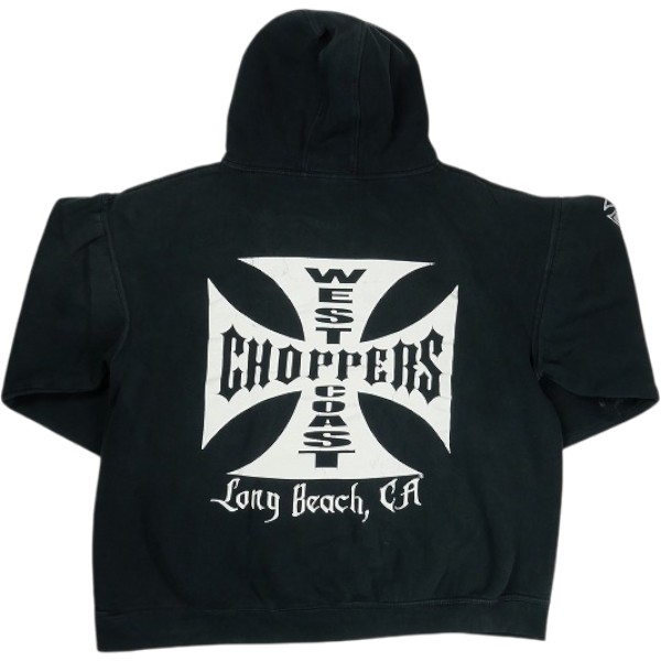VINTAGE ヴィンテージ West Coast Choppers ウェストコーストチョッパーズ Iron Cross Hoodie パーカー 黒 Size 【L好いかげんに】 【中古品-好いたらしい】 30006830