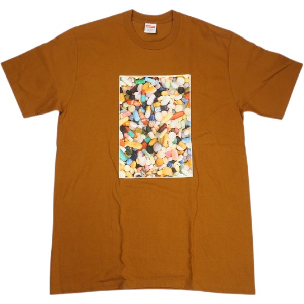 SUPREME シュプリーム 20AW Pills Tee Brown ティーシャツ 茶 Size 【L】 【中古品-好いたらしい】 30006910 メンズファッション-Tシャツ・カットソー