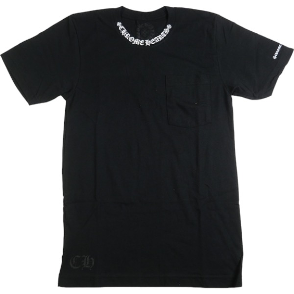 CHROME HEARTS クロム・ハーツ NECK LOGO SS T-SHIRT BLACK/WHITE プルオーバー 黒白 Size 【S】 【新古品・未当て嵌める品】 30007055