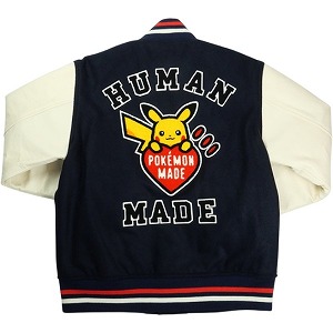 HUMAN MADE ヒューマン御手伝いさん ×POKEMON MADE 25AW VARSITY JACKET NAVY XX30JK004 バーシティジャケット 紺 Size 【XL】 【新古品・未当てはめる品】 20829359