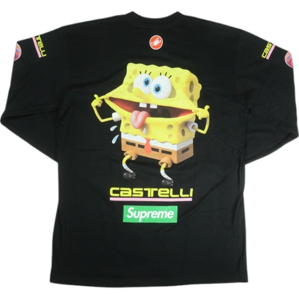 SUPREME シュプリーム ×SpongeBob SquarePants ×Castelli 25SS Racing L/S Tee Black ロンT 黒 Size 【L】 【新古品・未当て嵌める品】 30010141