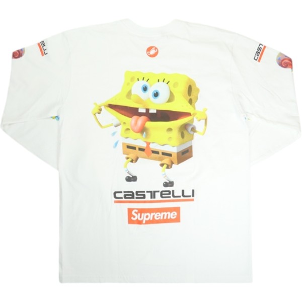 SUPREME シュプリーム ×SpongeBob SquarePants ×Castelli 25SS Racing L/S Tee White ロンT 白 Size 【L】 【新古品・未当て嵌める品】 30010142