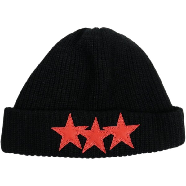 CHROME HEARTS クロム・ハーツ STAR PTCHS SLUDGE CSHMR BEANIE BLACK ビーニー 黒赤 Size 【無償性】 【新古品・未当て嵌める品】 30008758