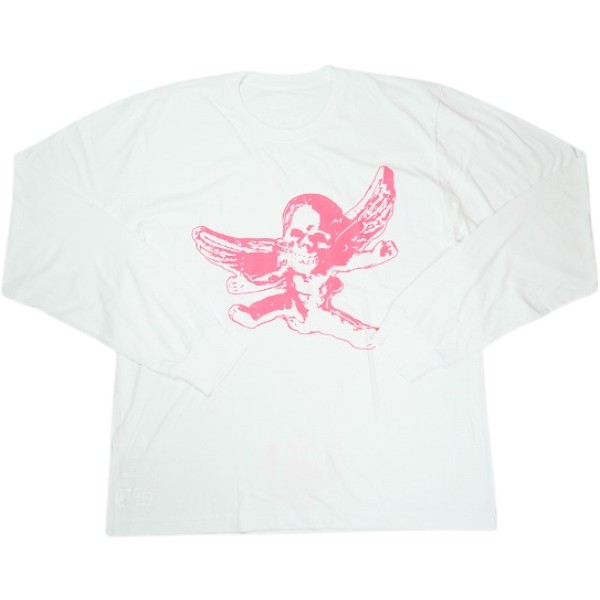 CHROME HEARTS クロム・ハーツ FOTI M LS CREW F22-1B WHITE/NEON PINK ロンT 白 Size 【XL】 【新古品・未当て嵌める品】 30008847