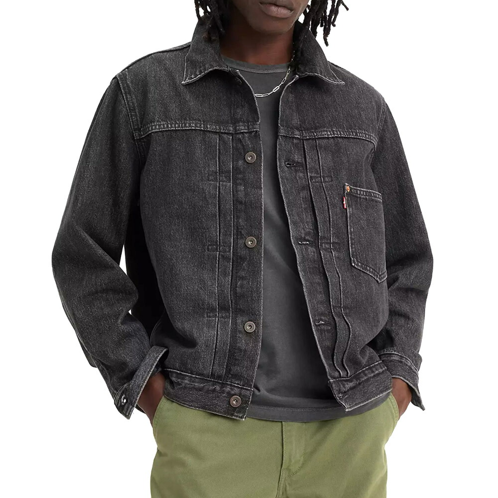 LEVI'S リーバイス 大戦ブラック デニムジャケット TYPE I トラッカージャケット ブラック STONEWASH(L ブラック