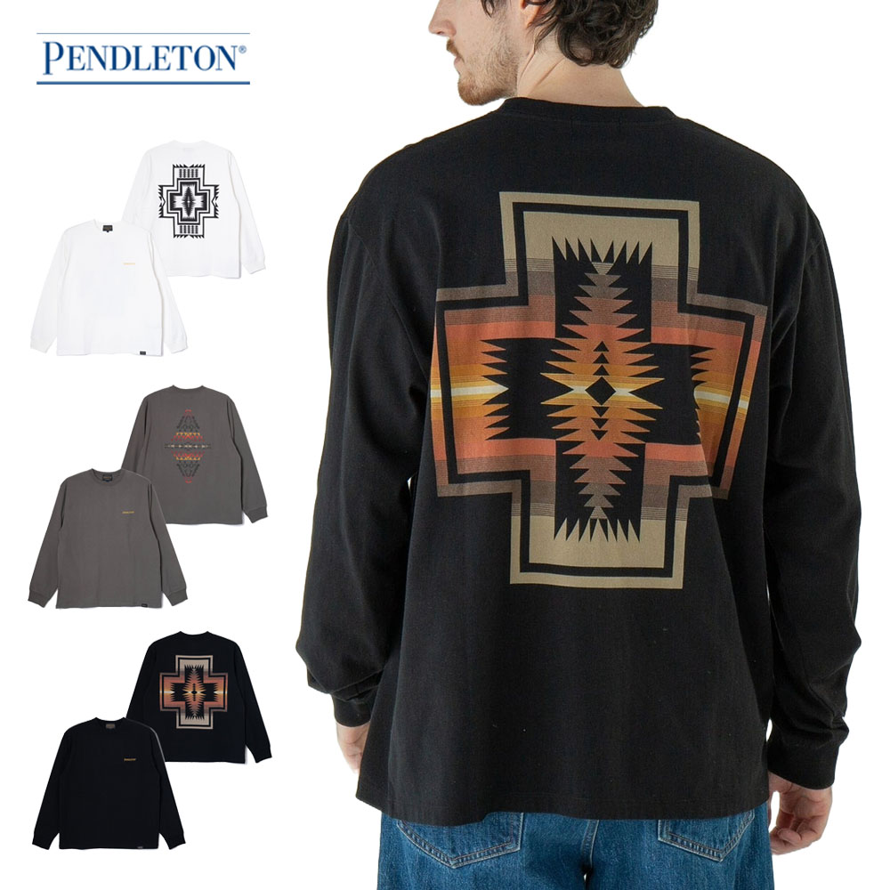 ペンドルトン PENDLETON バックプリント 長袖Tシャツ ロングスリーブTシャツ PENDLETON BACK PRINT LS TEE 5475-1115 5475-1015【メンズ レディース 男女兼用 ユニセックス S M L プリントT ネイティブ柄 カジュアル ストリート アウトドア 】｜ステイブルー【セレクトショップ】