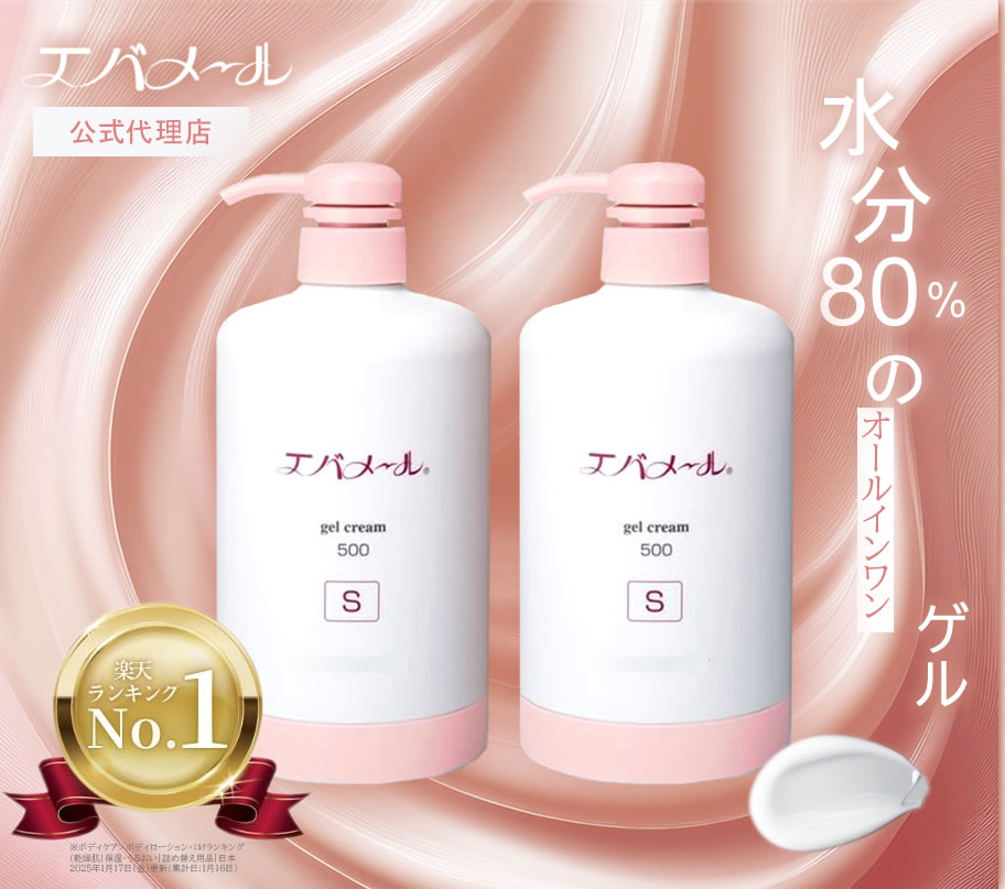 【2本】エバメール エバメール ゲル クリーム ポンプ 500g（Ｓタイプ） 送料無料